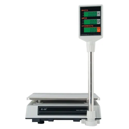 весы торговые m-er 327асp-32.5 с акб (со стойкой) lcd