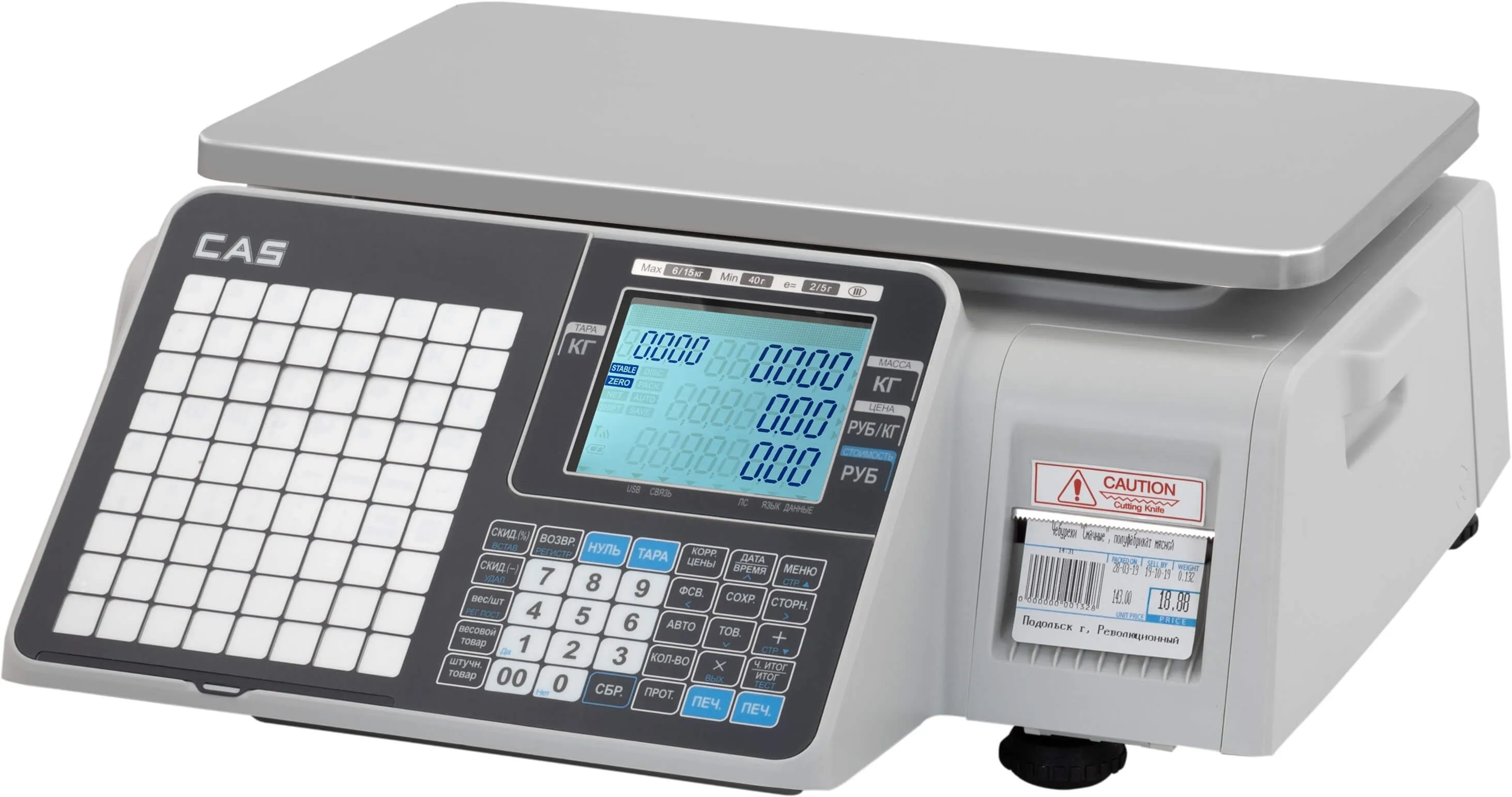 Весы с печатью этикетки CAS CL-3000 J-15B с WiFi