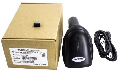 сканер штрих-кода беспроводной proton ims-2290, 2d, bt, usb, (черный)